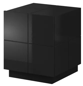 bedside cabinet REJA (set of 2) black gloss/black gloss DIOMMI CAMA-REJA-SZAFKA-NOCNA-CZ/CZ