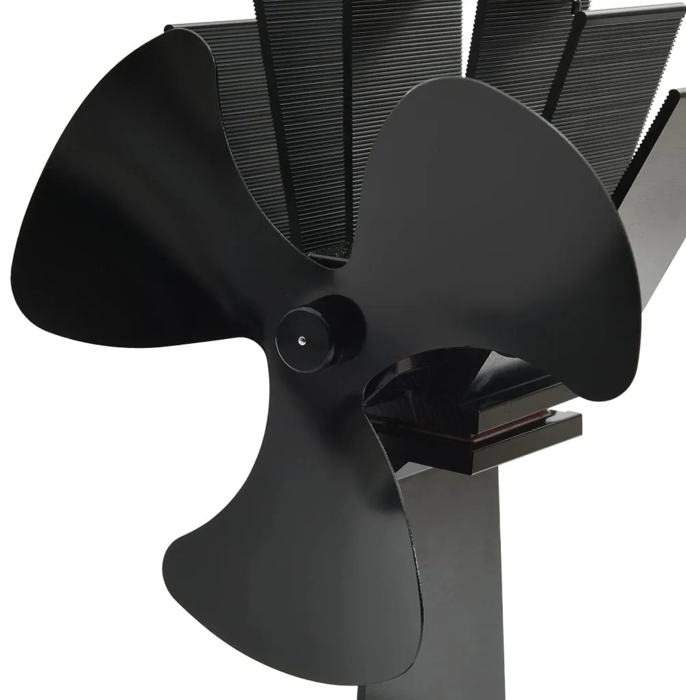 vidaXL Αερόθερμο Σόμπας Μαύρο με 3 Πτερύγια