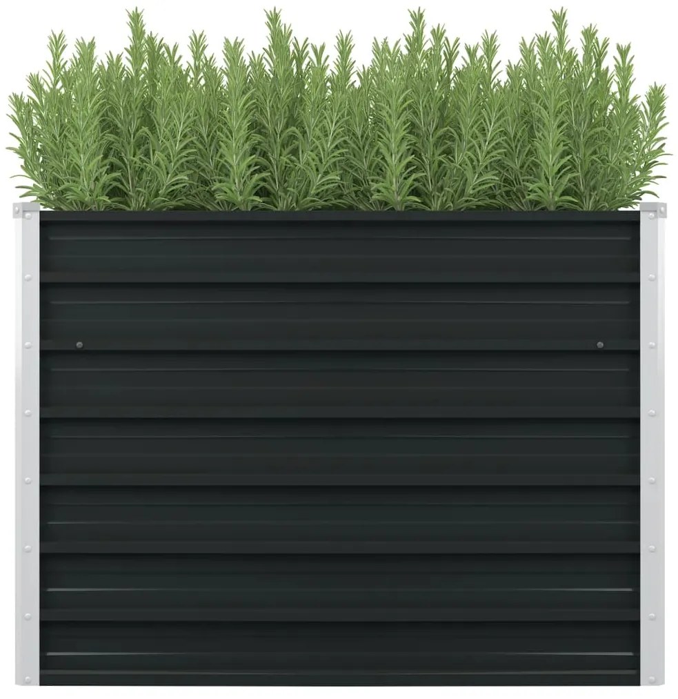 Ζαρντινιέρα Ψηλή Ανθρακί 100x100x77 εκ. Γαλβανισμένος Χάλυβας