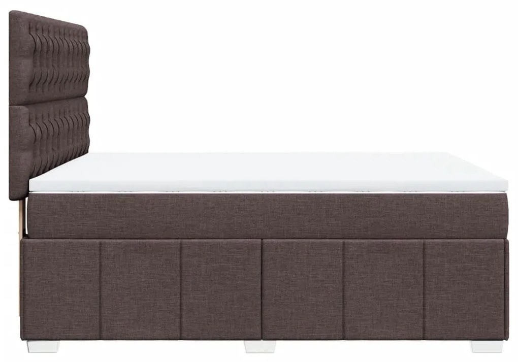 vidaXL Κρεβάτι Boxspring με Στρώμα Σκούρο Καφέ 160x200 εκ Υφασμάτινο