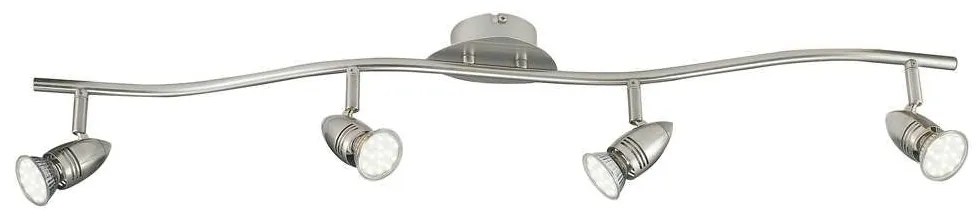 Φωτιστικό Οροφής - Σποτ Sunny SPOT-SUNNY-4 Ρυθμιζόμενο 4xGU10 5W 94,5x16,5cm Nickel Intec Metal