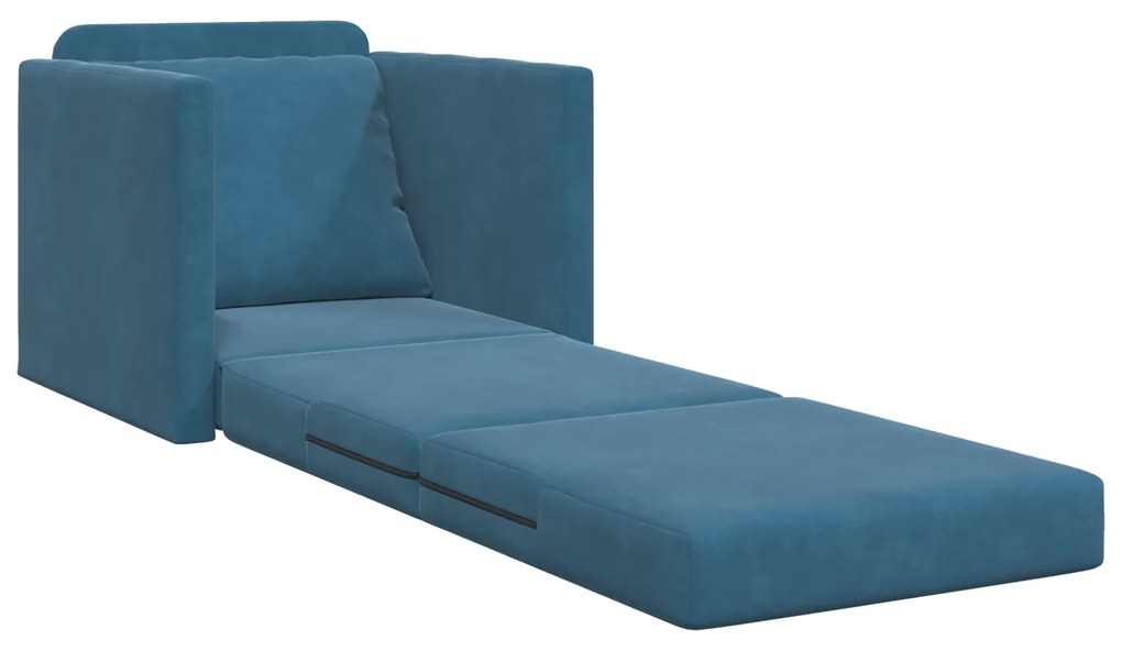 vidaXL Πολυθρόνα Καναπέ 2 σε 1 Μπλε 74x77x81 εκ. Βελούδου