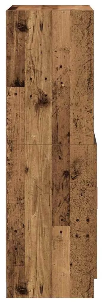 Ντουλάπι Κουζίνας Όψη Παλαιού Ξύλου 57x41,5x131,5εκ. Επεξ. Ξύλο - Καφέ