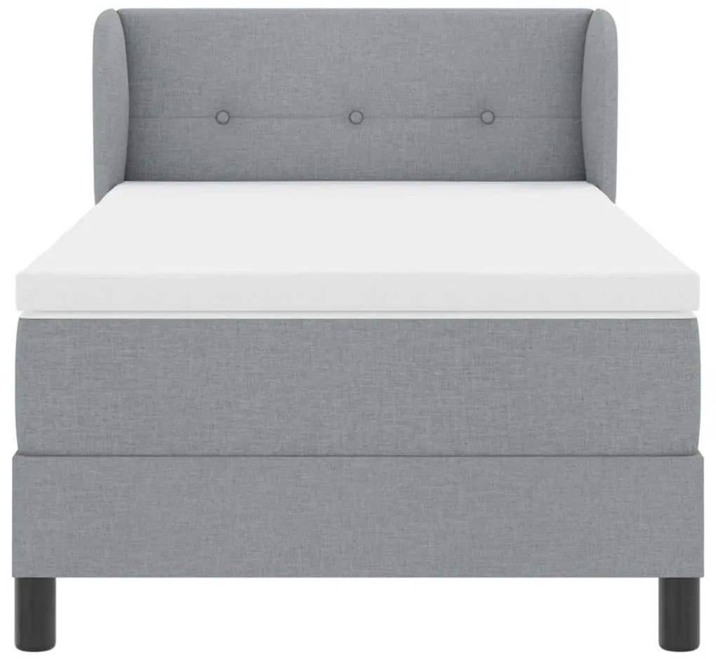 vidaXL Κρεβάτι box spring με στρώμα Ανοιχτό γκρι 80 x 200 cm ύφασμα