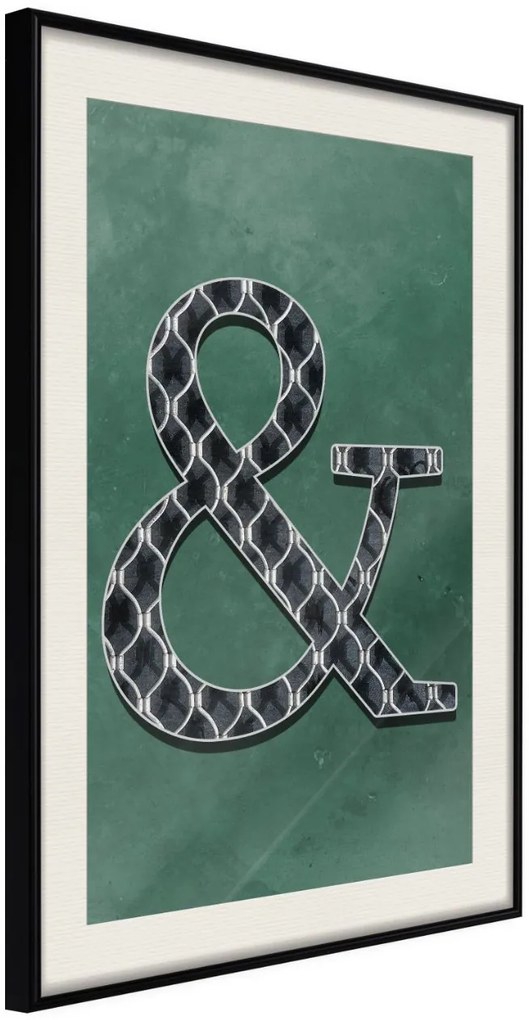 Αφίσα - Ampersand on Green Background - 20x30 - Μαύρο - Με πασπαρτού