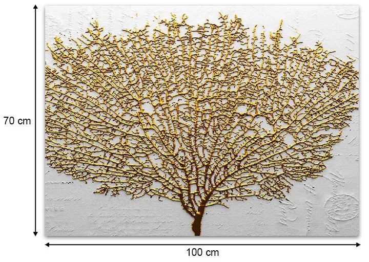 Πίνακας σε καμβά "Golden Tree" Megapap ψηφιακής εκτύπωσης 100x70x3εκ.