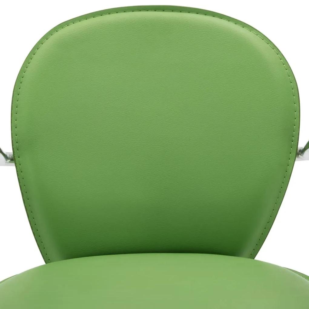 Σκαμπό Μπαρ με Μπράτσα Πράσινο από Συνθετικό Δέρμα - Πράσινο