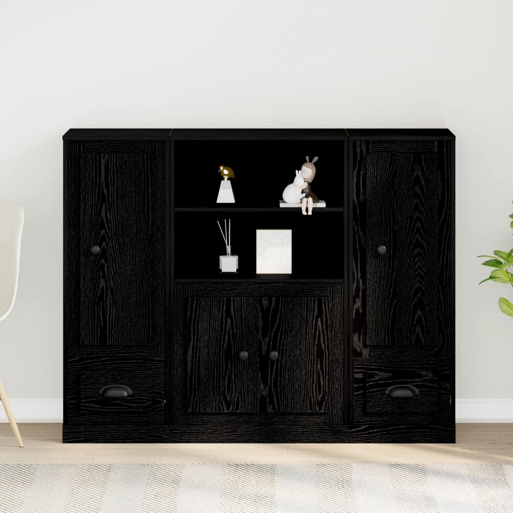 vidaXL Υψηλός Κάδρος Μαύρης Δρυός 132x35,5x103,5 εκ Επεξεργασμένου Ξύλου