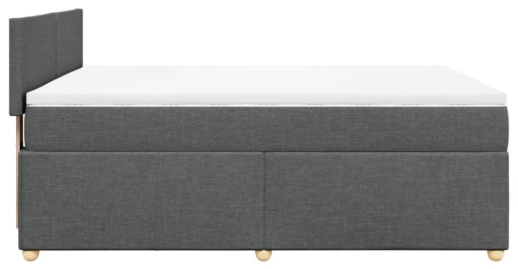 ΚΡΕΒΑΤΙ BOXSPRING ΜΕ ΣΤΡΩΜΑ ΣΚΟΥΡΟ ΓΚΡΙ 160X200 ΕΚ ΥΦΑΣΜΑΤΙΝΟ 3286725