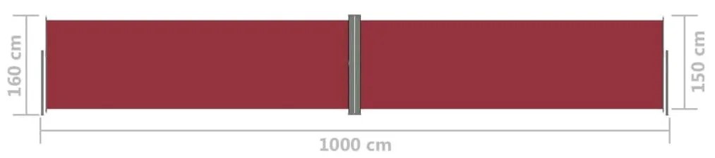 Διαχωριστικό Βεράντας Συρόμενο Κόκκινο 160 x 1000 εκ. - Κόκκινο