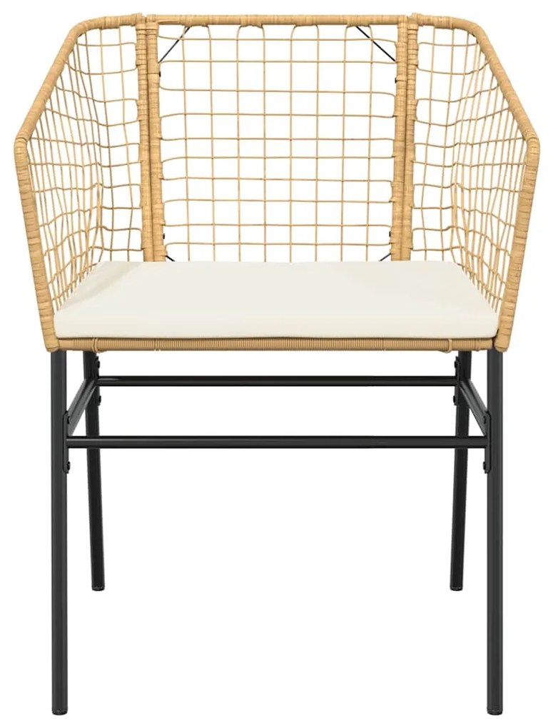 vidaXL Σετ Τραπεζαρίας Κήπου 7 τεμ. Καφέ Συνθ. Ρατάν / Γυαλί Μαξιλάρια