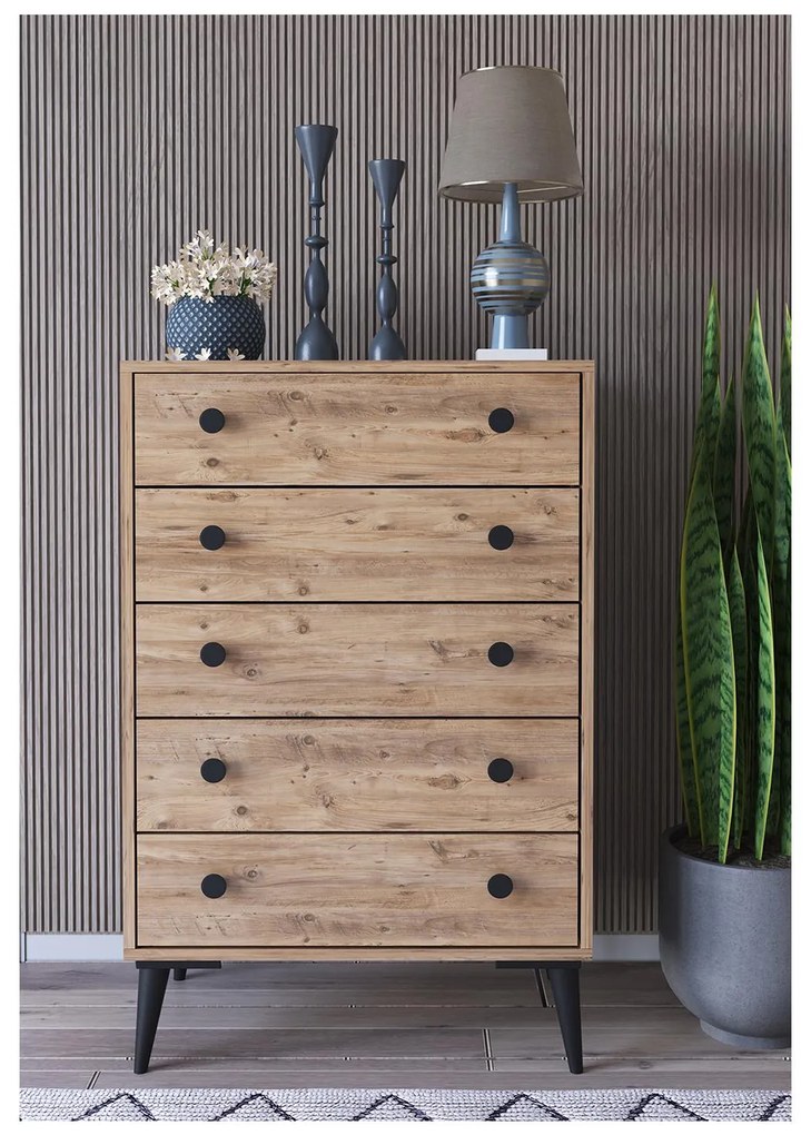 Συρταριέρα ArteLibre AMARI Δρυς Μοριοσανίδα 72x43x114cm
