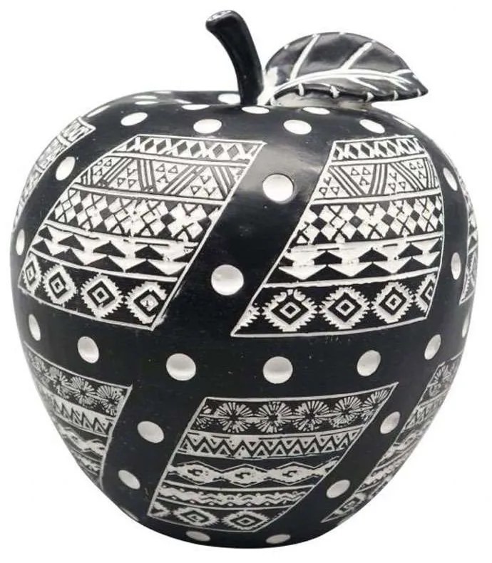 Διακοσμητικό Μήλο FIG211 14,5x14,5x15cm White-Black Espiel Polyresin