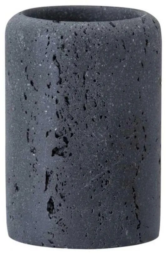 Ποτήρι Για Οδοντόβουρτσες AH-BA74123 7x10,5cm Black Stone Effect Andrea House Πολυρεσίνη