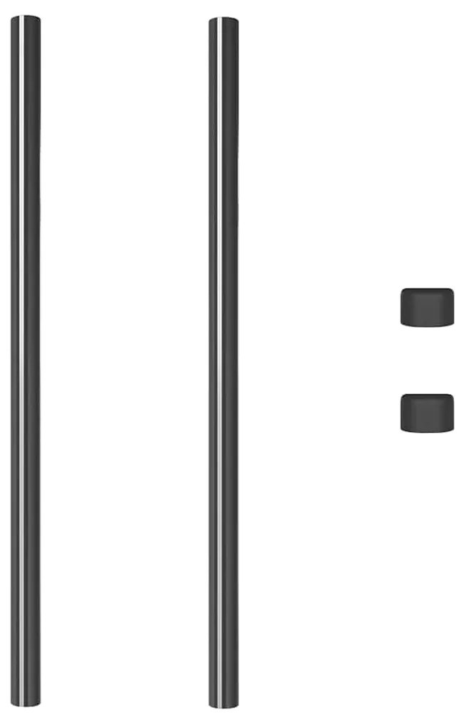vidaXL Πό posts φράχτη 2 pcs Γκρι 120 cm Ατσάλι με Επικάλυψη Πούδρας