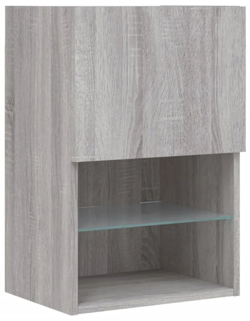 vidaXL Έπιπλο Τηλεόρασης με LED Γκρι Sonoma 40,5x30x60 εκ.