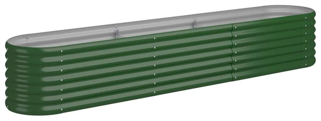 vidaXL Ζαρντινιέρα Πράσινη 224x40x36 εκ Ατσάλι με Ηλεκτρ. Βαφή Πούδρας