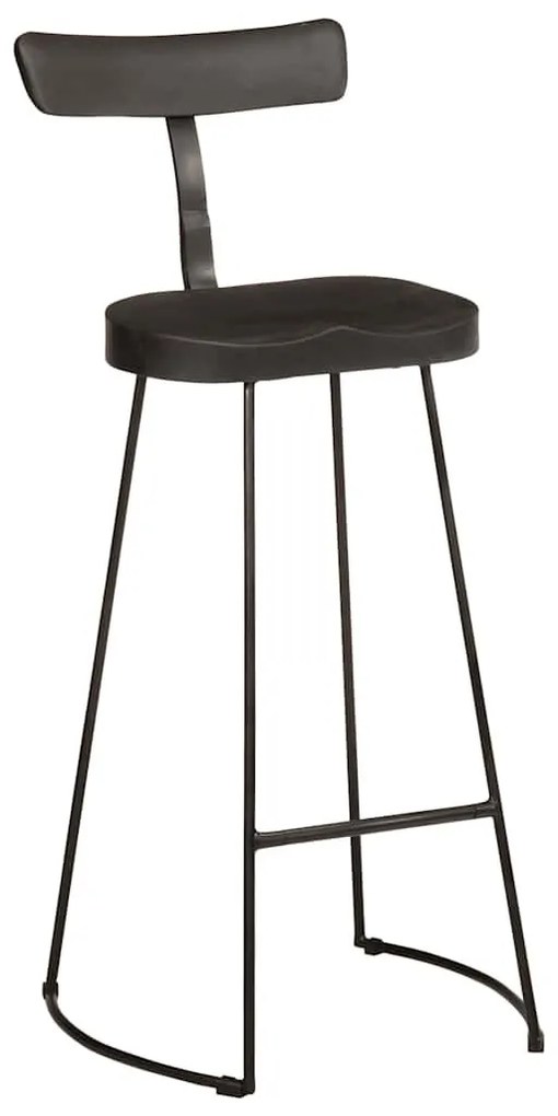 Bar Stools 2 τεμάχια Μαύρο 49x43x103 cm Στερεό ξύλο Mango - Μαύρο