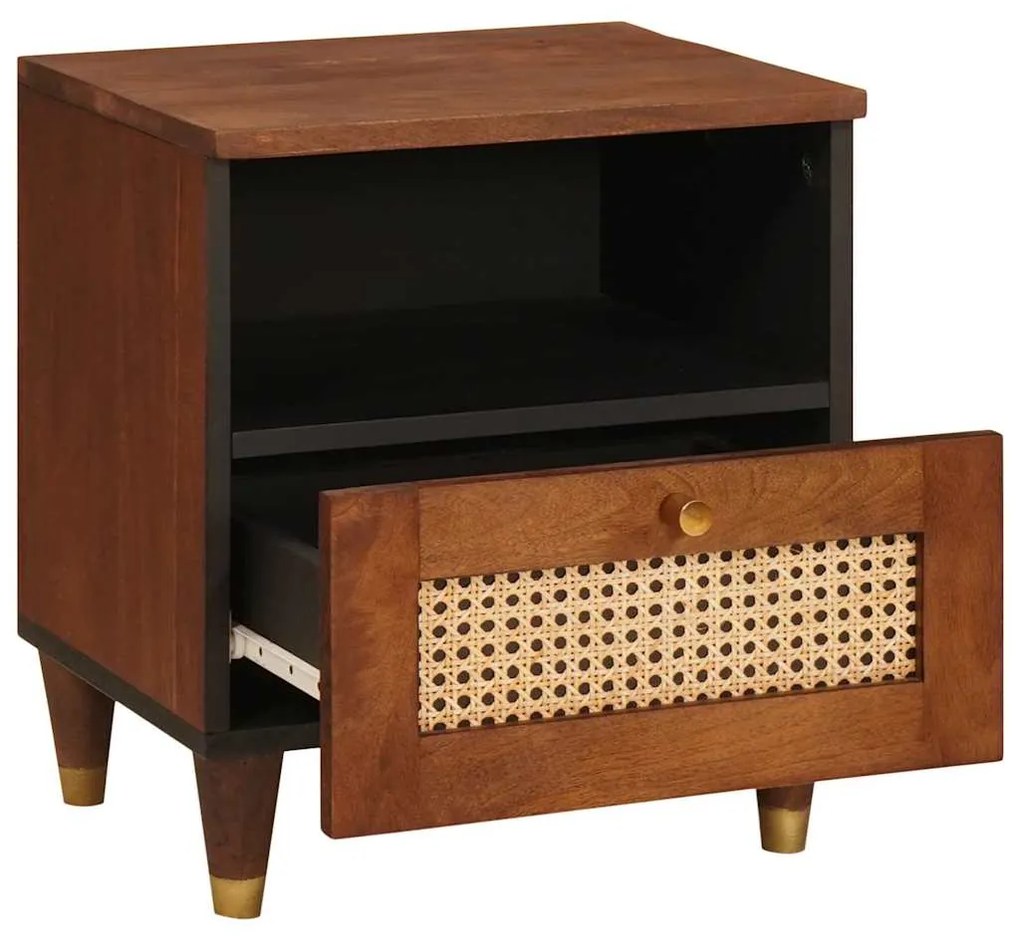 vidaXL Κομοδίνο 2 pcs Καφέ 40 x 33 x 46 εκ. Μασίφ ξύλο ακακίας