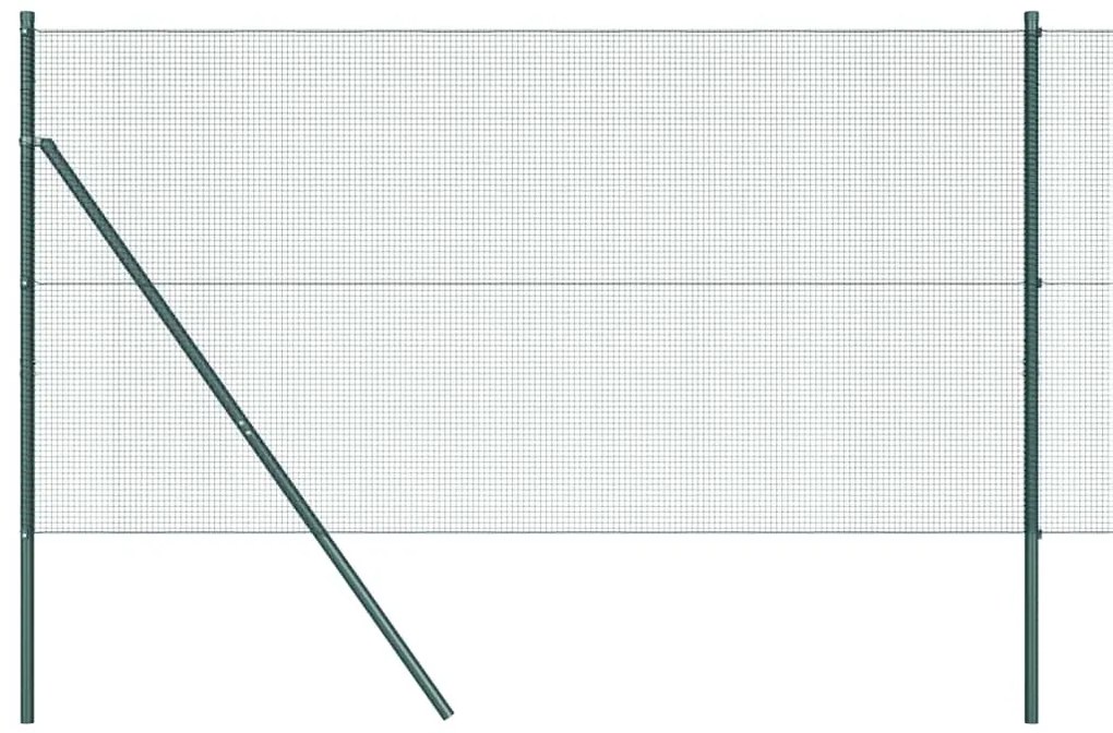 vidaXL Φράχτης με Στήλες. Πράσινο 1.2 x 25 m Ατσάλι