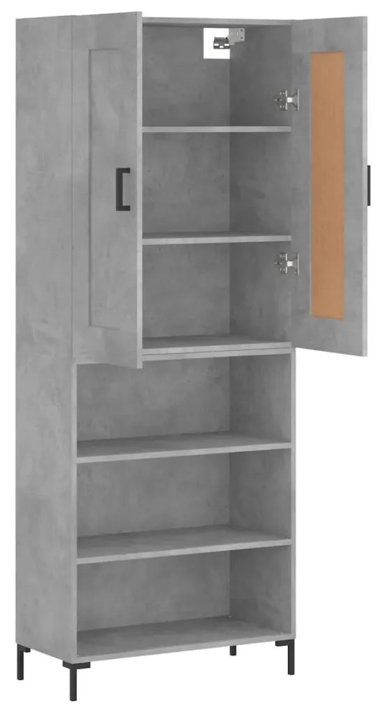 vidaXL Ντουλάπι Γκρι Σκυροδέματος 69,5x34x180 εκ. Επεξεργασμένο Ξύλο