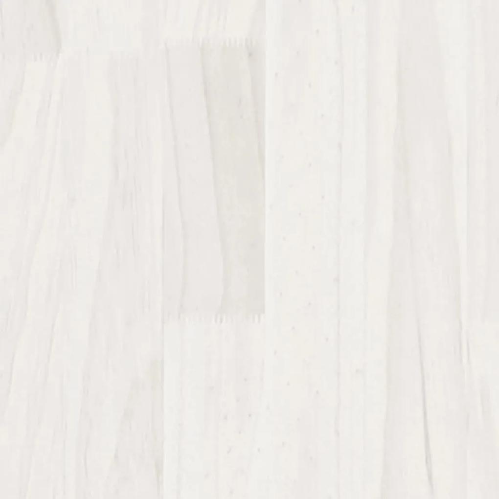 vidaXL Πλαίσιο Κρεβατιού Λευκό 135x190 εκ. από Μασίφ Ξύλο Double
