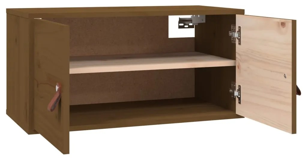 vidaXL Ντουλάπι Τοίχου Καφέ Μελί 60x30x30 εκ. από Μασίφ Ξύλο Πεύκου
