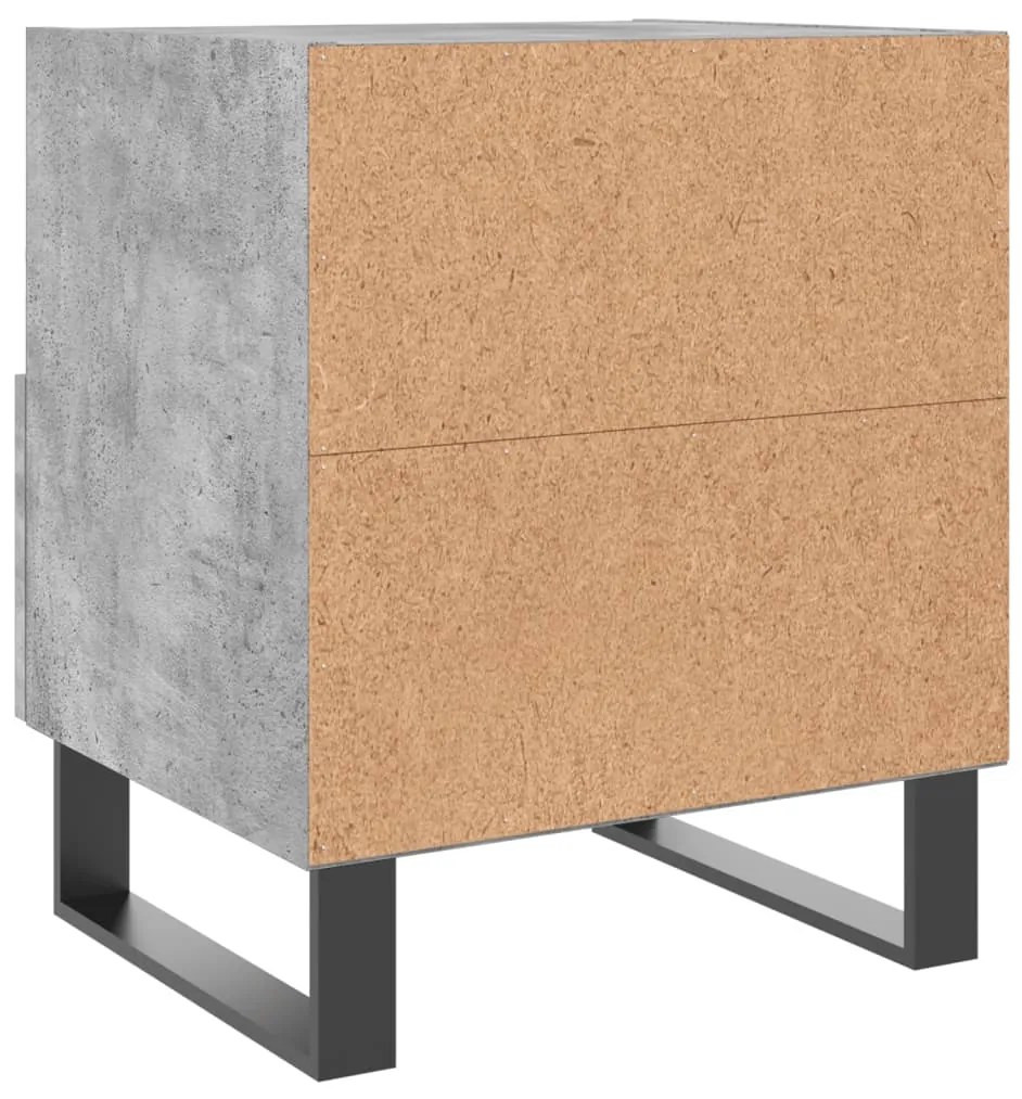 vidaXL Κομοδίνο Γκρι Σκυροδ. 40 x 35 x 47,5 εκ. από Επεξεργασμένο Ξύλο