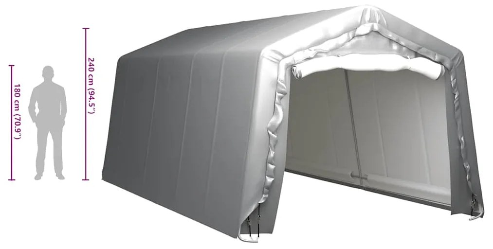 vidaXL Τέντα αποθήκευσης Γκρι 300 x 600 εκ. από Ατσάλι