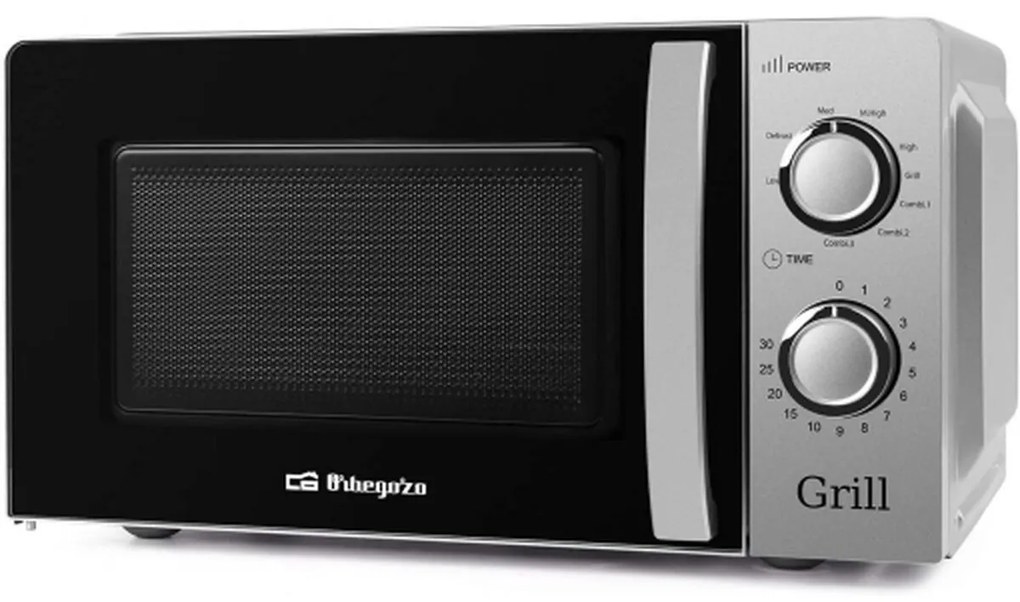 Φούρνος Μικροκυμάτων με Γκριλ Orbegozo MIG 2138 Μαύρο Ασημί 700 W 20 L