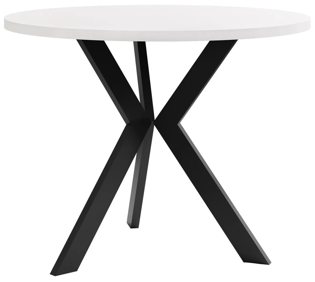 Τραπέζι Dearborn 106, Άσπρο, Μαύρο, 50cm, 14 kg, Πλαστικοποιημένη μοριοσανίδα, Μέταλλο | Epipla1.gr