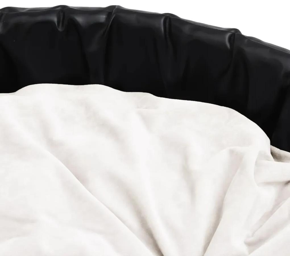vidaXL Κρεβάτι Σκύλου Μαύρο/Μπεζ  99 x 89 x 21 εκ. Βελουτέ/Συνθ. Δέρμα