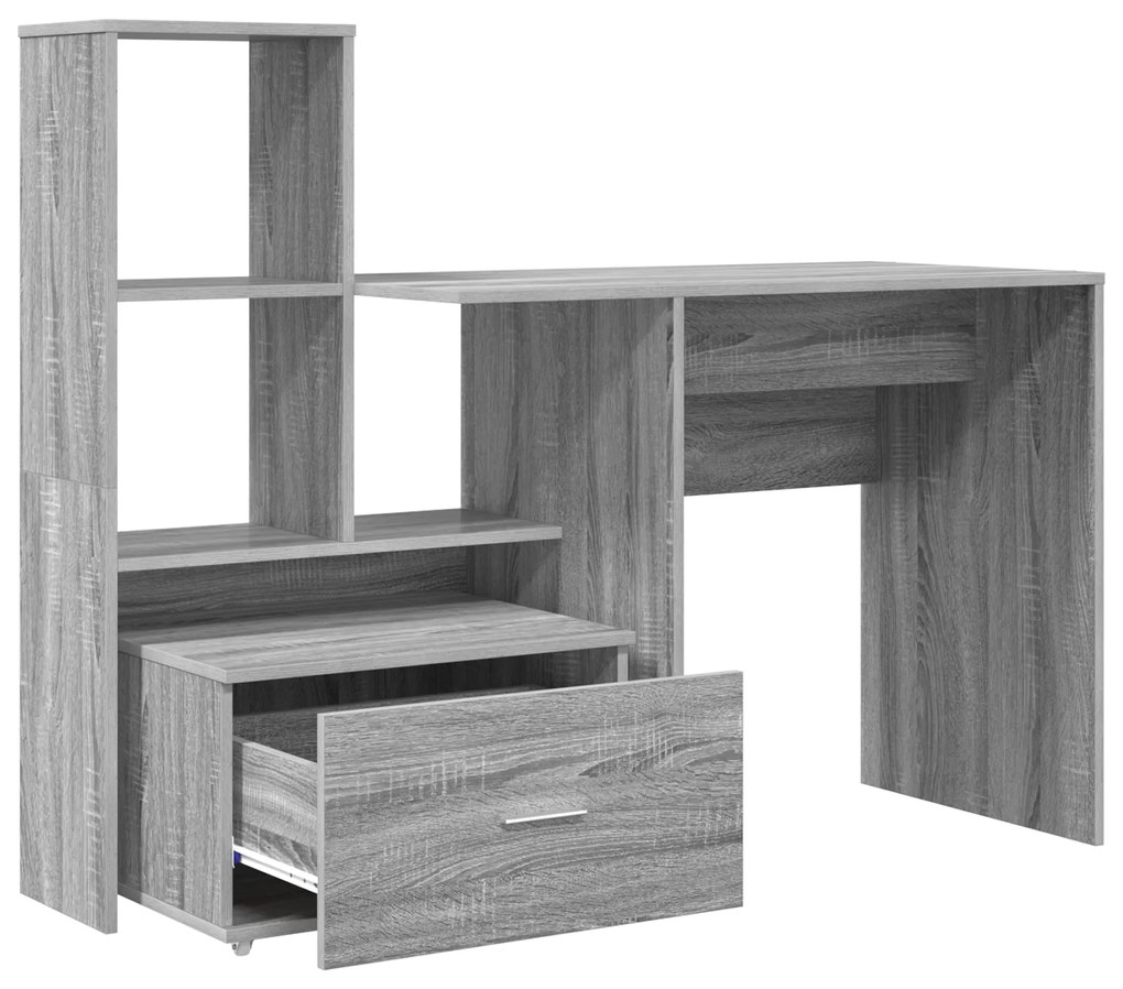 vidaXL Γραφείο Γκρι sonoma 131.5 x 50 x 106.5 εκ. Επεξεργασμένο ξύλο