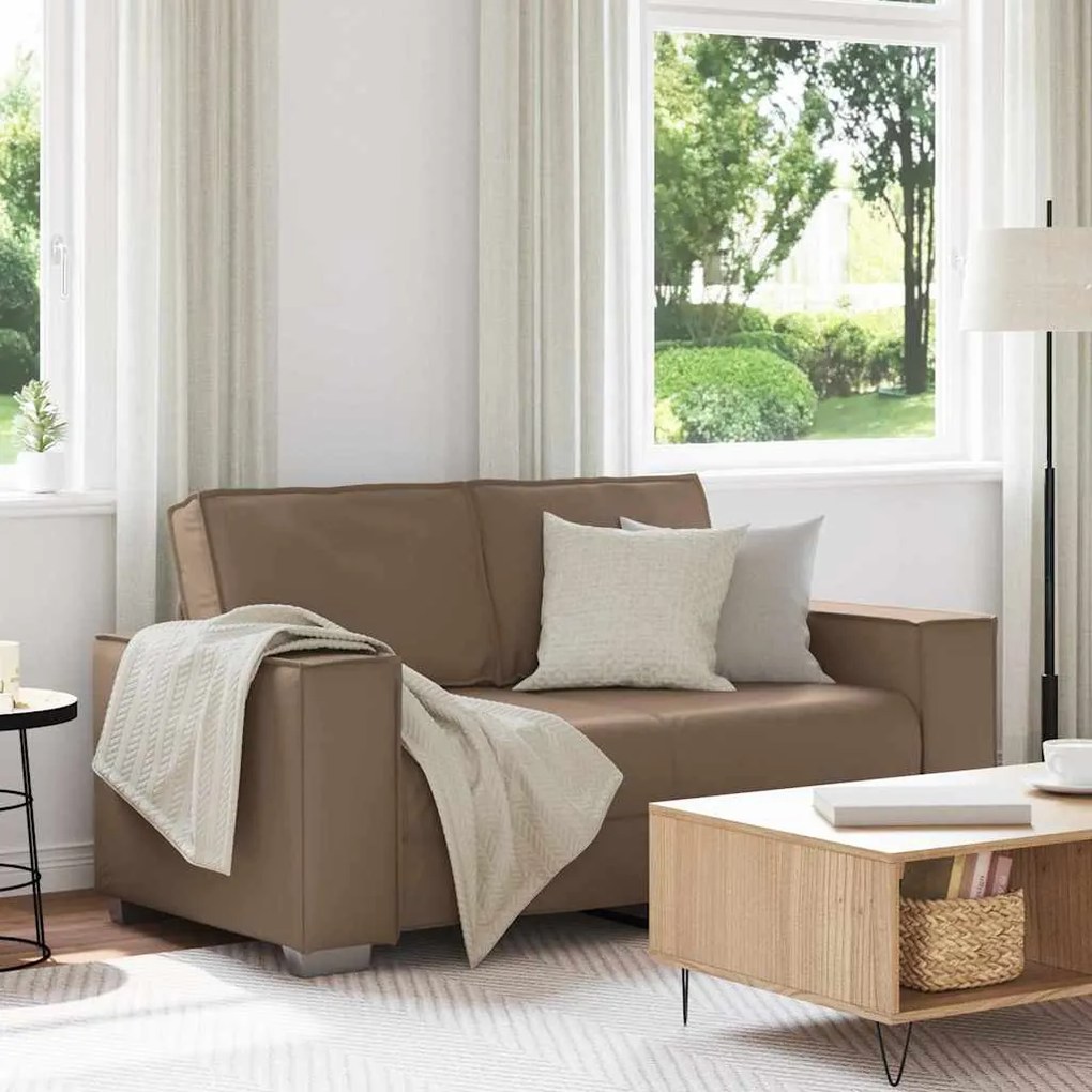 vidaXL Καναπές Loveseat Καφέ 120 εκ από Συνθετικό Δέρμα