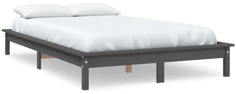 vidaXL Πλαίσιο Κρεβατιού Γκρι 160 x 200 εκ. από Μασίφ Ξύλο Πεύκου
