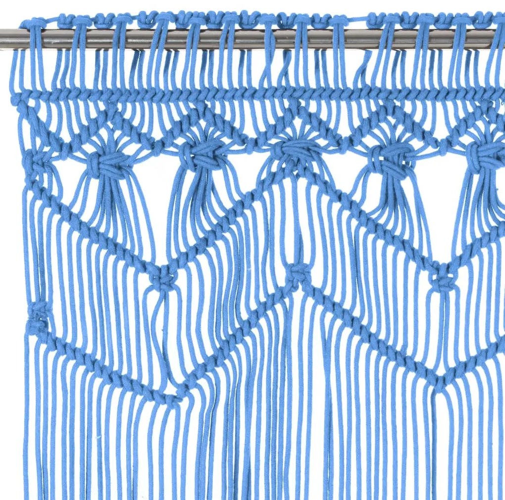 Κουρτίνα Μακραμέ Μπλε 140 x 240 εκ. Βαμβακερή - Μπλε