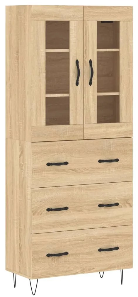 vidaXL Ντουλάπι Sonoma δρυς 69,5 x 34 x 180 εκ. από Επεξεργασμένο Ξύλο