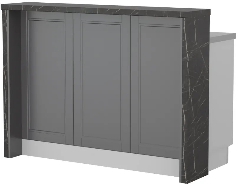 Πάγκος νησίδας Tahoma-Μήκος: 135 εκ.-Γραφίτης-Black Stone