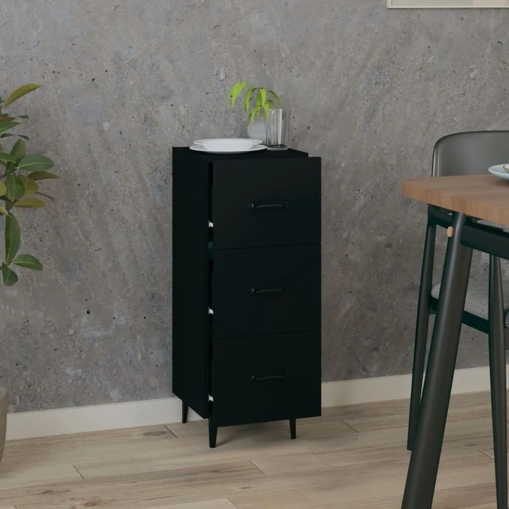 vidaXL Ντουλάπι Μαύρο 34,5 x 34 x 90 εκ. από Επεξεργασμένο Ξύλο