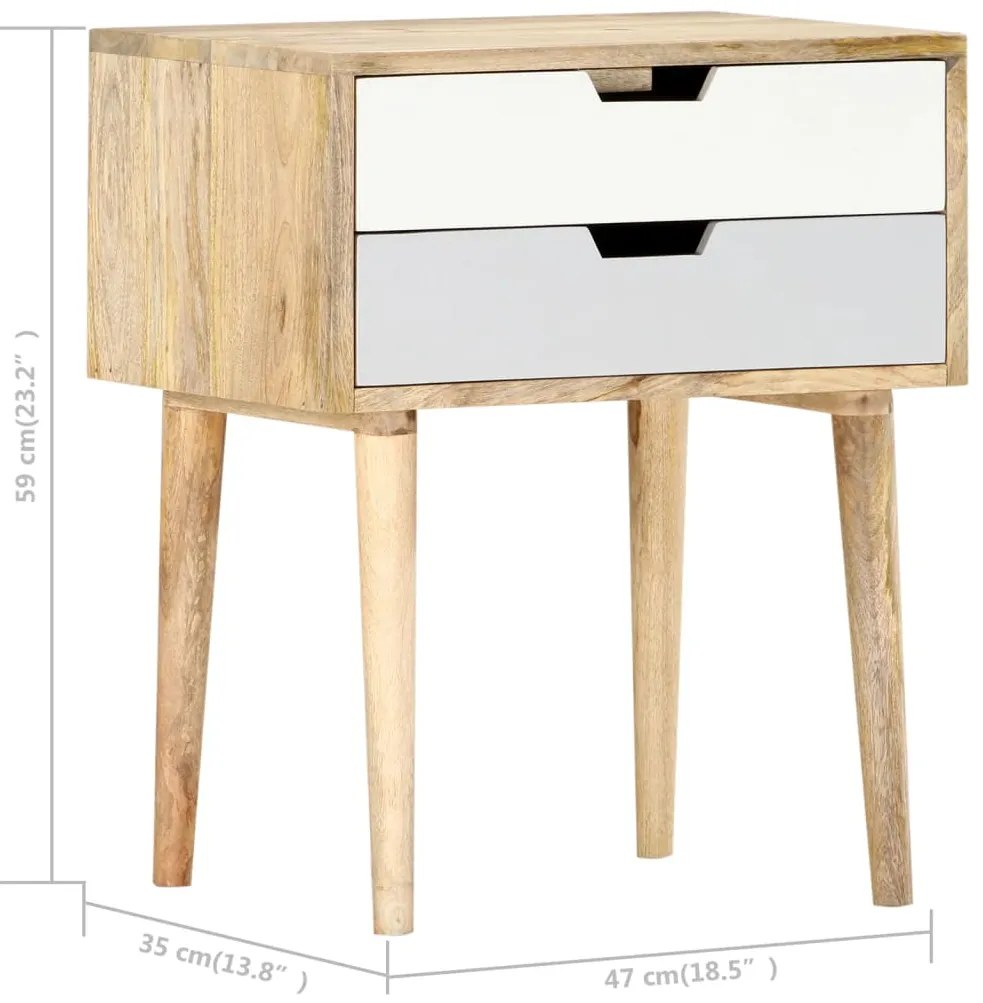 vidaXL Κομοδίνο 47 x 35 x 59 εκ. από Μασίφ Ξύλο Μάνγκο