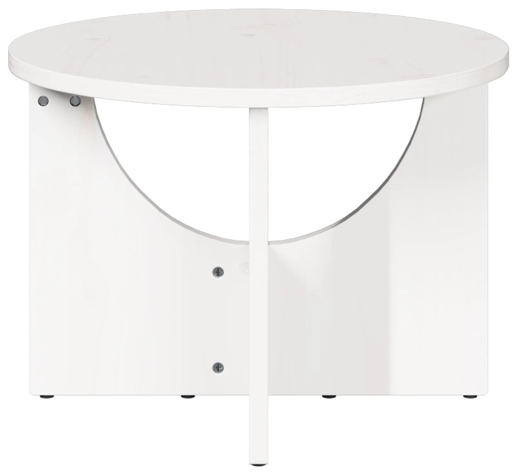 vidaXL Τραπεζάκι σαλονιού Λευκό 50 x 50 x 35 cm Μασίφ ξύλο πεύκου