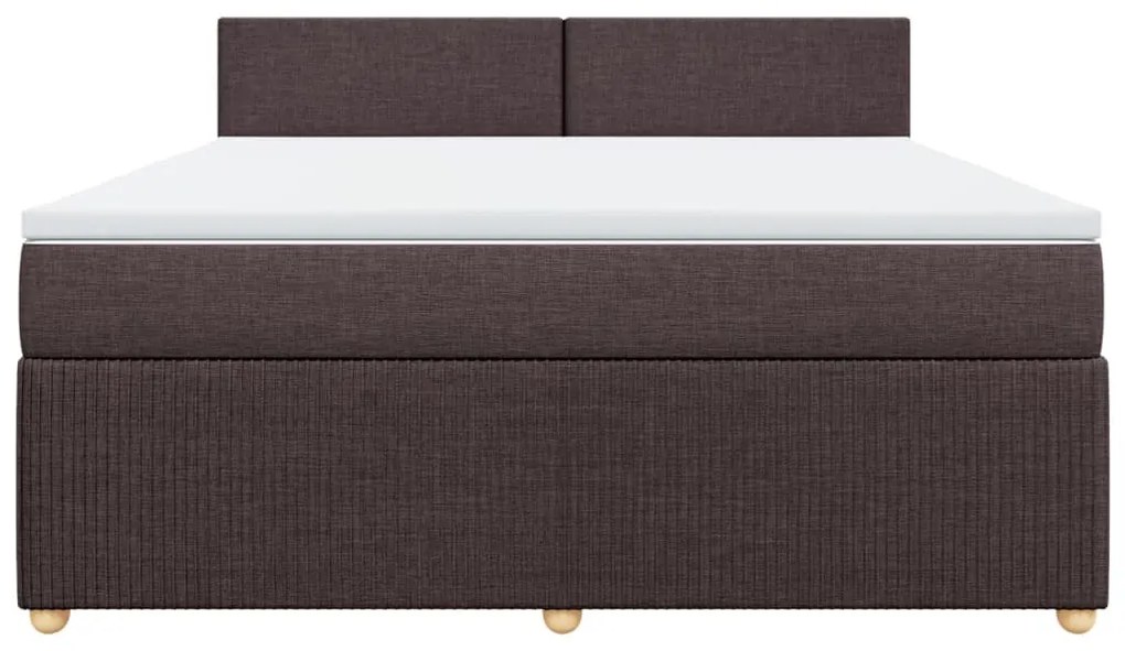 vidaXL Κρεβάτι Boxspring με Στρώμα Σκούρο Καφέ 180x200 εκ Υφασμάτινο