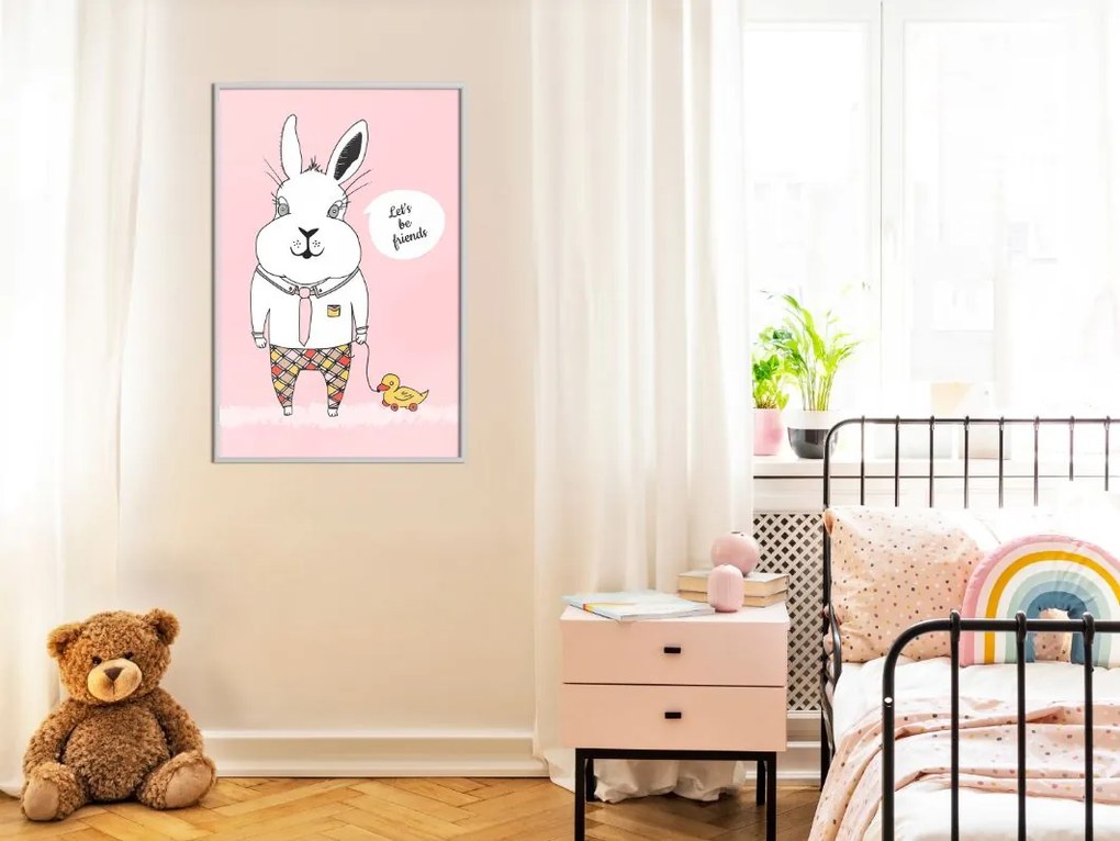 Αφίσα - Friendly Bunny - 20x30 - Χρυσό - Χωρίς πασπαρτού