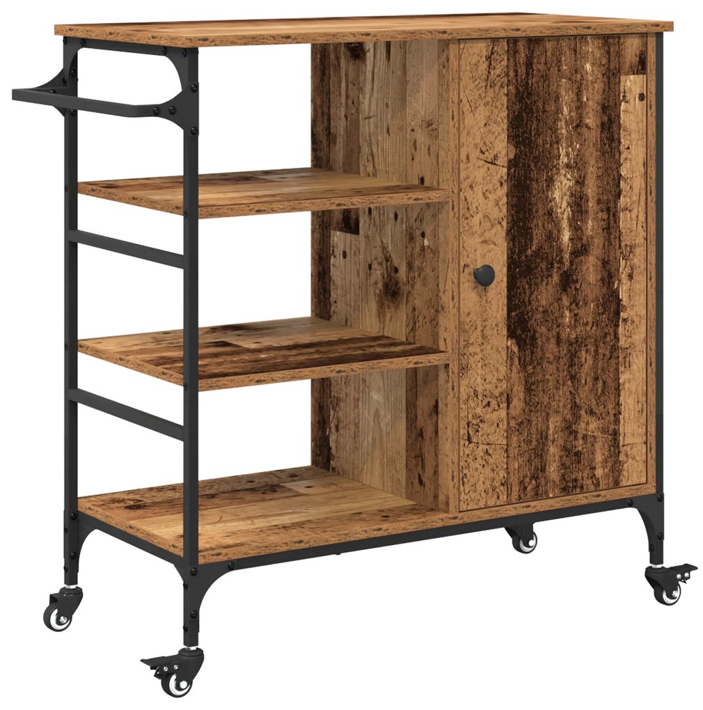 vidaXL Τροχόσπιτο Κουζίνας Παλιό Ξύλο 87,5x38,5x84,5 cm Κατασκευασμένο από Ξύλο