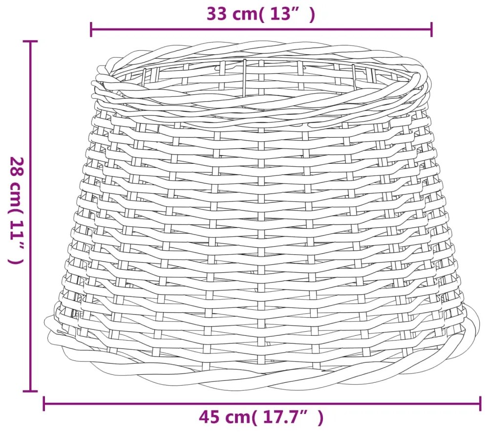 vidaXL Καπέλο Φωτιστικού Καφέ Ø45x28 εκ. από Wicker