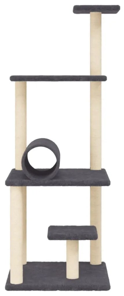 vidaXL Γατόδεντρο Σκούρο Γκρι 136 εκ. με Στύλους Ξυσίματος από Σιζάλ