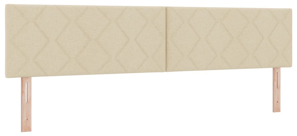 vidaXL Κρεβάτι box spring με στρώμα με στρώμα Κρεμ 200 x 200 cm ύφασμα