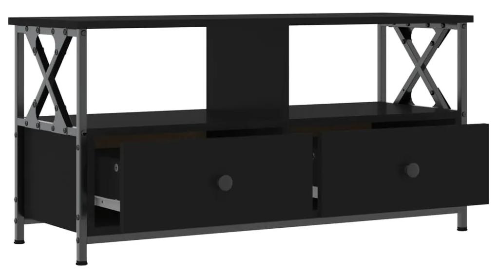 vidaXL Έπιπλο Τηλεόρασης Μαύρο 90 x 33 x 45 εκ. Επεξεργ. Ξύλο / Σίδερο