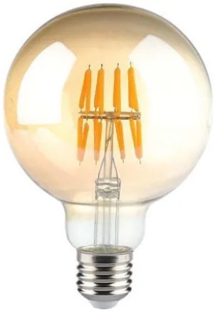 V-TAC Λάμπα LED E27 G95 Filament 8W θερμό λευκό 2200K γυαλί amber SKU: 217145