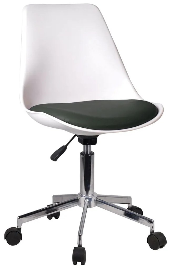 14230019 Καρέκλα Γραφείου ΚΥΒΕΛΗ Λευκό/Μαύρο PU 48x55x82-92cm , 1 Τεμάχιο